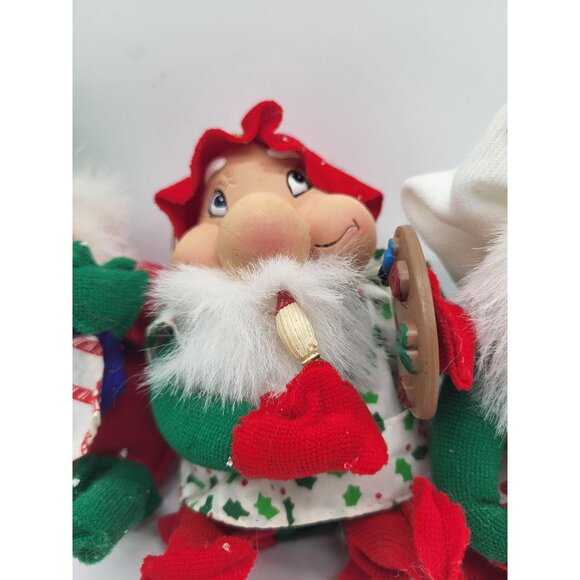 Vtg SANTA'S BEST SANTAKINS Plush Decorations ELF Ornament Whimsical - Picture 4 of 12